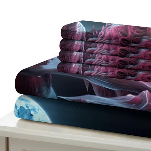 Housse de couette loup avec fermeture éclair parure de lit microfibre facile à laver - 7