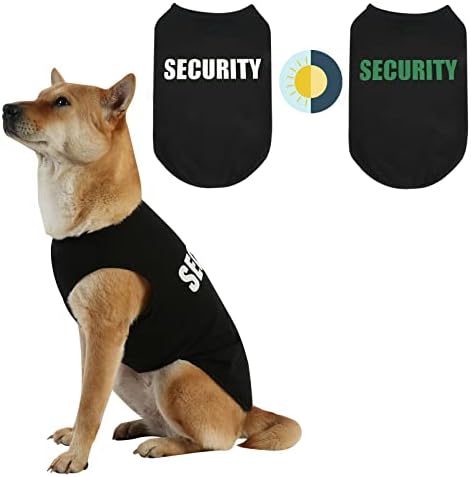[Upgraded] Dog Security Shirt Vest pet Puppy T-Shirt Dog cat Clothes DAJIDALI Large, Medium, and Small Dog Shirt Vest Made of Technical Fabrics with Fluorescent Printing (EXXS, Black)