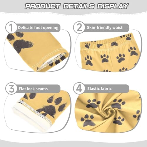 Girls Leggings Dog Paws Soft Toddler Leggings for Girls Kids Pants Size 4T-10T3