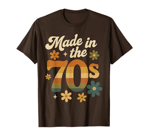 Born in the 70s Retro Vintage Flower Seventies Gift T-Shirt