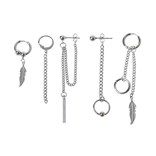 siwetg Korea Jewelry KPOP Bangtan Boy Punk Titanium Steel Tassel Chain Pendiente...