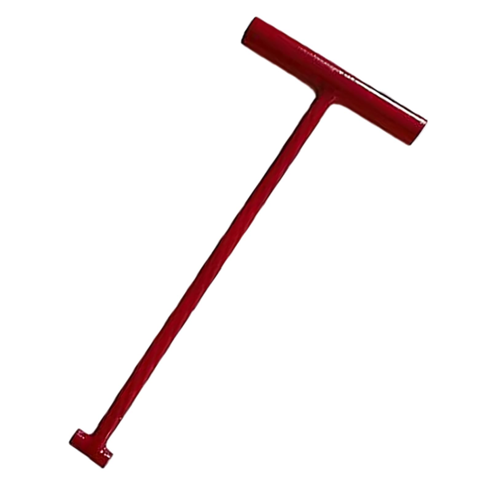 Gancio per tombino, Robusto Gancio Rosso per tombino, Strumento di Apertura per tombini con Impugnatura a T, Gancio di trazione da 50 cm per Una Facile rimozione e Sostituzione del Coperchio