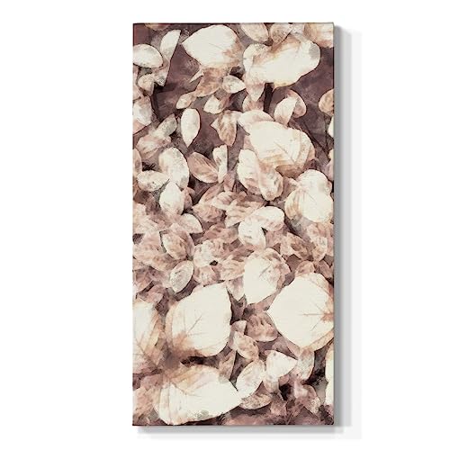 Renditions Gallery Canvas Botanical Paintings for Living Room Monochromatic Foliage Petal Leaves Abstract Nature Artwork for Office Kitchen Hotel Decorations - 24"X48" LT521