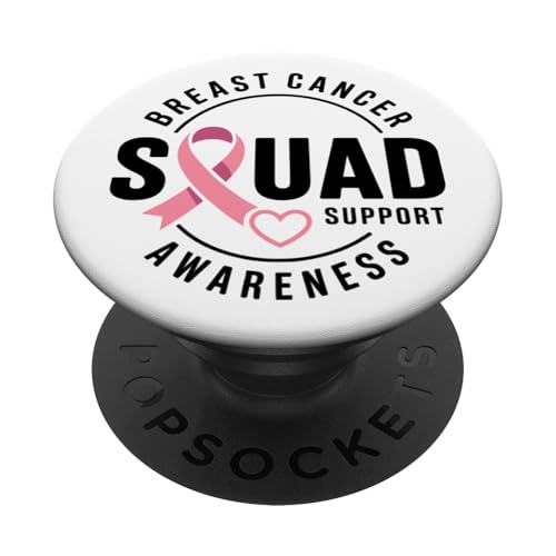 Breast Cancer Fighter Survivor Warrior Pink Ribbon Squad PopSockets PopGrip Adhésif