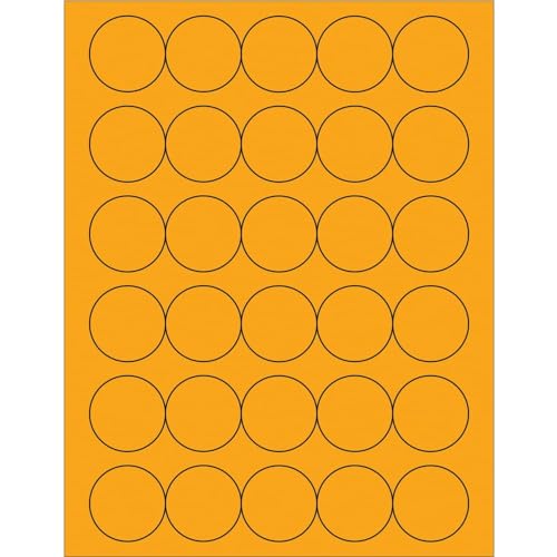 1.5 in. Fluorescent Orange Circle Laser Labels - Pack of 3000