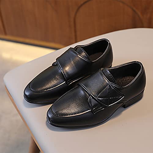 Fashion Children Boys Leather Shoes Pointed Low Heel Solid Color Hook Loop Slip On Comfortable Boots for Girls2