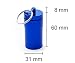 Produktbild Pillendose blau 68 x 31 mm Pillenbox Tablettendose Schlüsselanhänger Alu Mini Box Dose Pillen Kapsel Aufbewahrungsbox