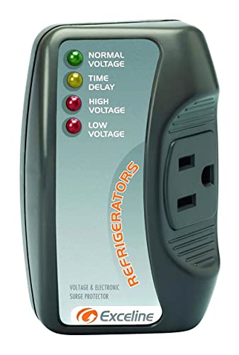 Exceline Surge Protector for Refrigerator – 1800W 15A Voltage Protector with Delay Timer, Power Surge, Brownout & Voltage Fluctuation Protection for Fridge & Freezer