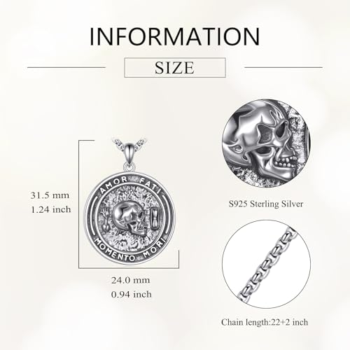 925 Sterling Silver Religious Medal St Michael St Raphael Memento Mori Santa Muerte Pendant Necklace Jewelry Gifts for Men Women3