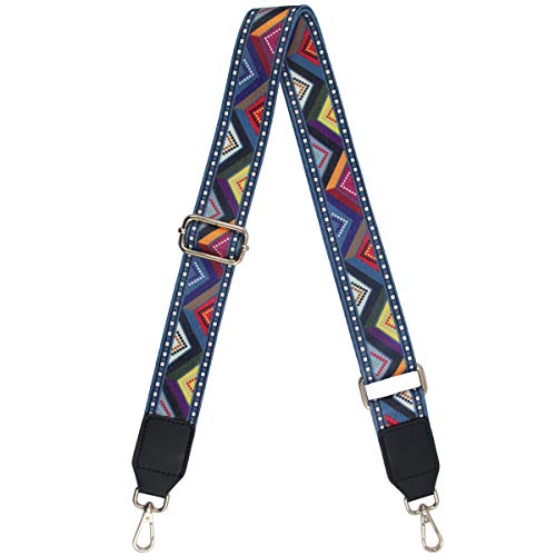 Image of Duwi Wide Handbag&Purse Strap Jacquard Woven Guitar Style Multicolor Replacement Strap Canvas Adjustable Crossbody Bag Strap