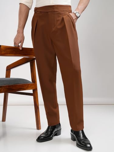 Image of Highlander Men Men's Gurkha Trouser Pants| High Waist| Carrot Fit| Ankle Length| Stylish Trousers for Men| Men Trousers | Trousers for Man | Pants for Man