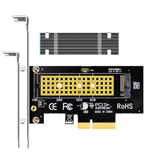 GLOTRENDS PA09-HS M.2 NVMe to PCIe 4.0 X4 Adapter with M.2 Heatsink for M.2 NVMe SSD