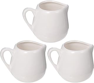 Cabilock 3 szt. dzbanek do naleśników z uchwytem, do kawy, mleka, kremowy, do serwowania mleka, dzbanek, ceramiczny, sosów, miseczki do kuchni, domu