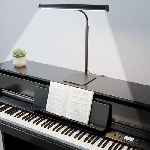 Lustaled Lampe pour Piano, Lumière LED pour Piano Droit et à Queue, Lampe de Bureau avec Col Flexible Orientable, Lumière pour Partition avec Port USB, 3...