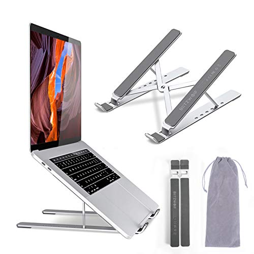 Laptop Ständer, BlitzWolf tragbarer Laptop Tablet Halter Verstellbarer Aluminium Ständerhalter belüftete Tablet Halterung für MacBook Pro Air, iPad,