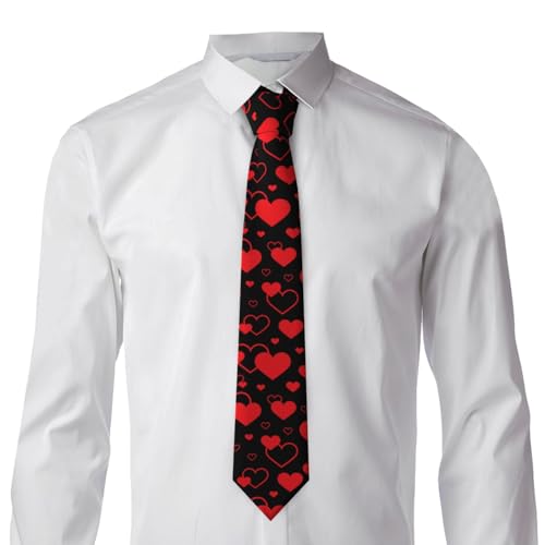 EXFAI Mens Heart Necktie Holiday Formal Party Ties Novetly Gifts For Husband Fathers Day Valentines Day.Valentines Couples Gifts