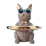 Statue-Modell: Französische Bulldogge Aufbewahrungstablett Statue Material: Harz Größe: 23,5 x 20 x 19 cm Aufgrund manueller Messung sind Abweichungen von 1-3 mm möglich.