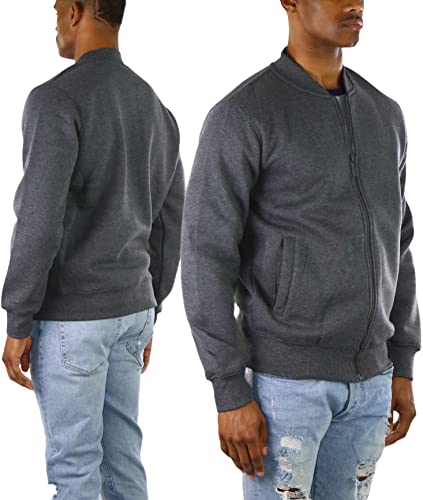 Image of ToBeInStyle Men's Durable and Consistantly Stylish Fleece Bomber Jacket