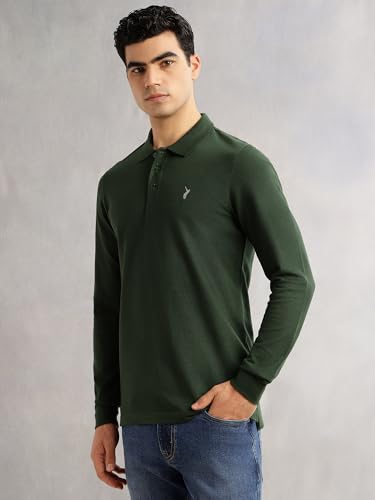 Image of Thomas Scott Men's | Solid | Full Sleeve | Regular Fit | Cotton Blend | Polo Collar | Casual Tshirt