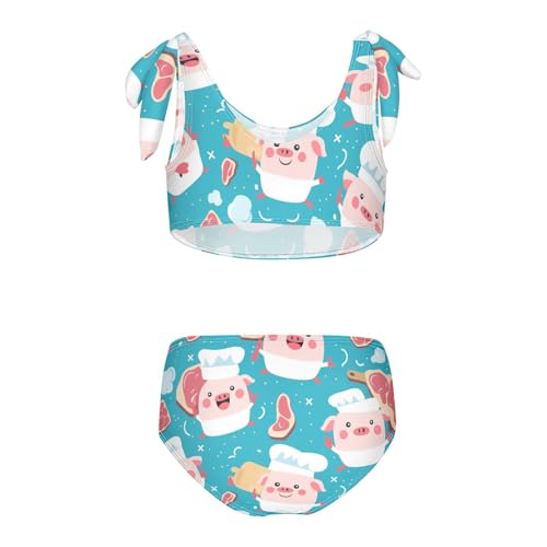 KLL Chef Bacon Girls' 2 Pieces Bikini Sets Scoop Neck Swimsuits Swimming Suits Adjustable Strap2