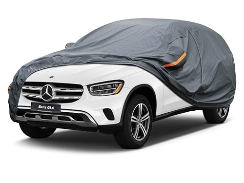 Image of GUNHYI Premium Car Cover Custom Fit Mercedes-Benz GLC 300 350e (2016-2026), 16 Layers Heavy Duty Car Cover Waterproof All Weather with Zipper Door for Sun Rain Snow Dust Uv Protection