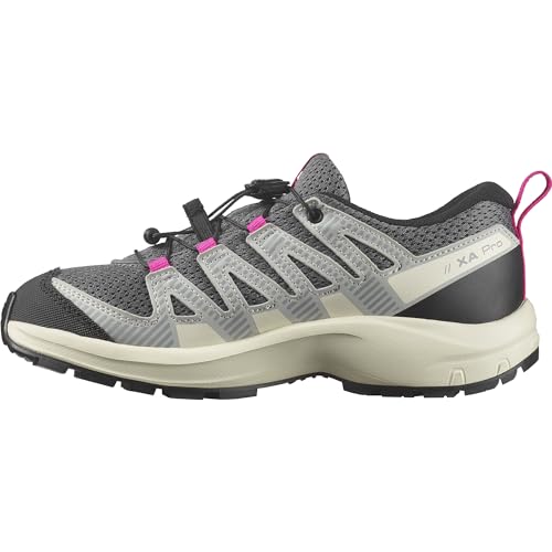 SALOMON Xa Pro V8, Calzado de trail running Unisex niños, Quiet Shade Pearl Blue Pink Glo, 31 EU