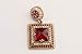 Turkish Handmade Jewelry Hurrem Square Shape Red Ruby and Round Cut Topaz 925 Sterling Silver Jewelry Set Earrings,Pendant and Ring Size Option