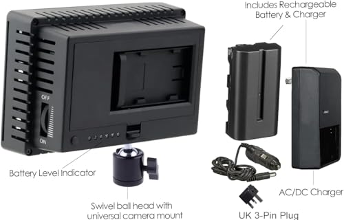 Kit iluminación foco de video LED 100W con batería recargable para cámara 2
