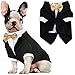 Dog Tuxedo, Formal Dog Clothes Shirt Costume Wedding Attire Party Bow Tie Suit, Dog Outfit for Small Medium Large Dogs Cats, Halloween Pet Costumes Birthday Puppy Clothing Christmas Apparel (M)