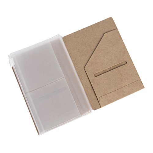 Zipper Pouch & Kraft Folder Inserts for Pocket Size Travelers Notebook, 3.5“x5.5”