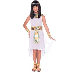 Disfraz de niña egipcia Pharoah en blanco