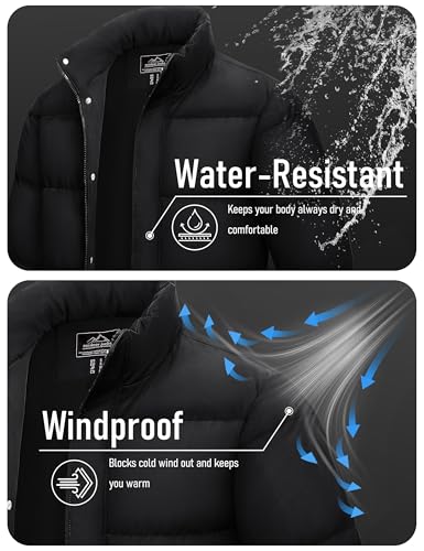 MAGCOMSEN Men's Down Jacket Winter Warm Thicken Puffer Coats Water Resistant Windproof Casual Insulated Jacket3