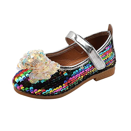 Summer Autumn Fashion Cute Girls Casual Shoes Colorful Sequins Shiny Bow Flat Bottom Lightweight Girls Low Heel Booties
