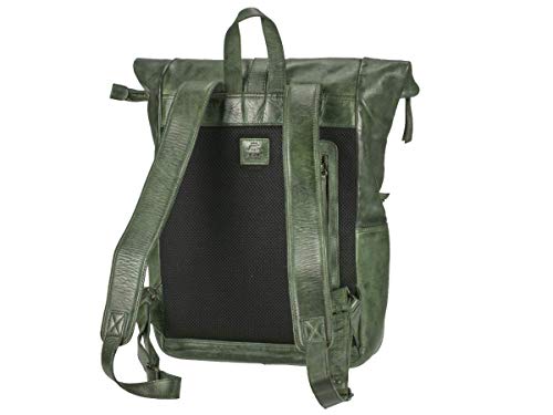 Bear-Design Rucksack aus Leder für Damen und Herren im Rolltop-Stil