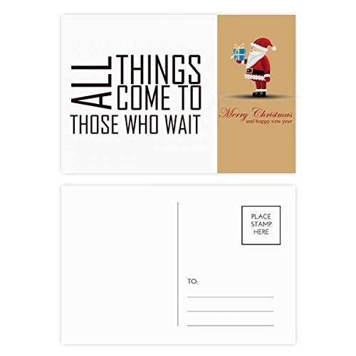 Cartes postales Père Noël All Things Come to Those Who Wait | Lot 20 cartes de voeux vintage