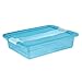 Produktbild keeeper Aufbewahrungsbox mit Deckel und Schiebeverschluss, 39,5 x 29,5 x 9,5 cm, 7 l, Cornelia, Blau Transparent