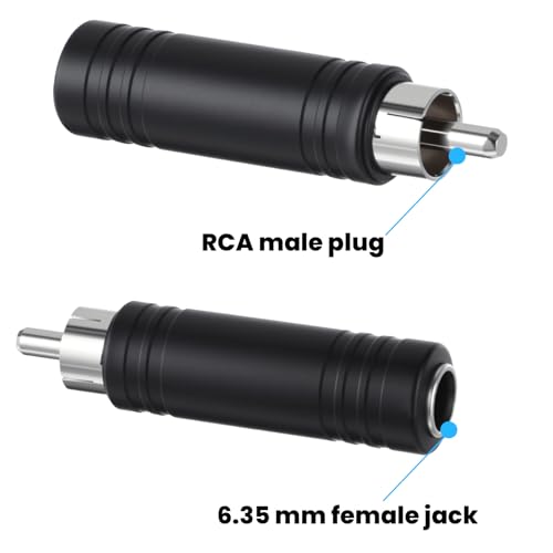 Adaptador 6.35mm a RCA Pack x4 miniatura 3