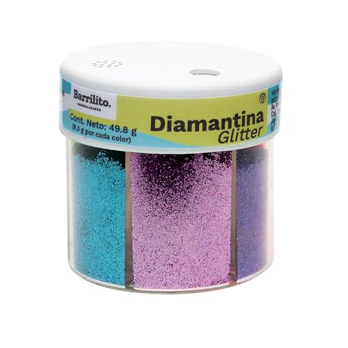 Opiniones y reviews de Glitter de Colores los preferidos por los clientes. 42 Barrilito Diamantina en aplicador tipo salero, surtido en 6 colores brillantes neón,1 bote. 8042DYN