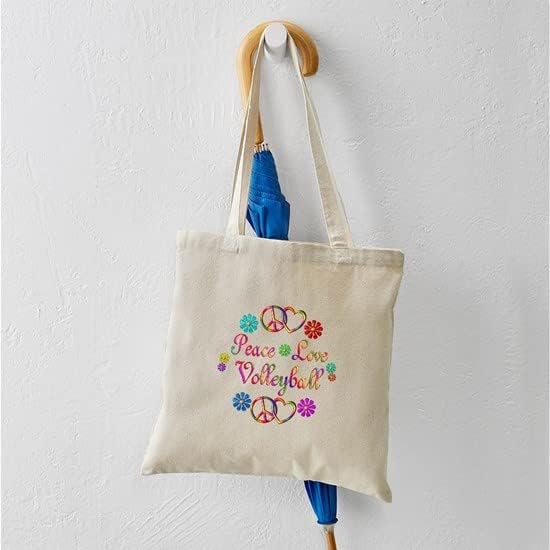 Miniatura 7 de CafePress Peace Love - Bolsa de mano de voleibol de lona natural bolsa de compras reutilizable