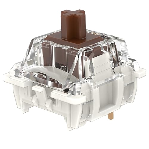 GATERON G Brown Pro 3.0 Pre lubed Keyboard Switches 55gf 5pin Tactile RGB Light for MX Gaming Mechanical Keyboard (110pcs, Brown)