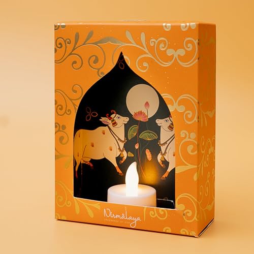 Image of Nirmalaya Airavat Jharokha Gift Set with Incense Sticks, 3 Jharokha Diya Wall Decor, 3 Diya Lights & 2 Havan Cups | Gift Box for Housewarming, Wedding, Anniversary, Diwali & Pooja
