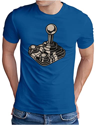 T-shirt OM3 Retro Gaming Joystick bleu roi 4XL pour homme fan de console