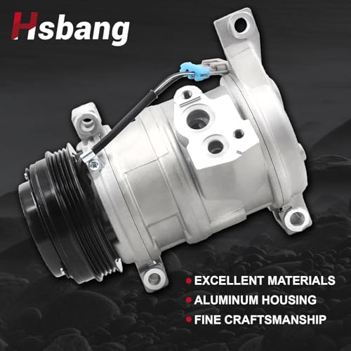 AC Compressor with Clutch Compatible with 2001-2013 Silverado 1500, 2001-2014 Tahoe, 2001-2014 Suburban 1500, 2001-2013 Sierra 1500, 2001-2014 Yukon Replace 15068854 10364873
