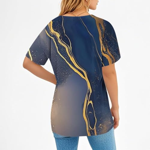 Women 2025 Floral Summer Blouses Short Sleeve V Neck Boho Trendy Tops Dressy Casual T Shirts Hawaiian Beach Fashion Clothing3