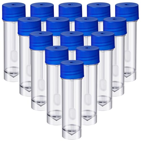 Ceenna 20 Pcs 25-30ml Stool Specimen Cup Stool Container with Spoon Lid Clear Sample Collection Cup with Spoon and Leak Proof Screw on Covers for Testing Laboratory