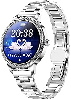 Ladies Smart Watch for Women Full Touchscreen Smartwatch IP68 Waterproof Ladies Activity Tracker Fitness Watch with Female Health,Heart Rate,Sleep,Step Counter,Blood Pressure Monitor for Android IOS