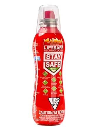 All-in-1 Fire Extinguisher Spray by LifeSafe – Portable Non-Toxic Aerosol for Home, Kitchen, Car &amp; Camping – Compact &amp; Easy to Use
