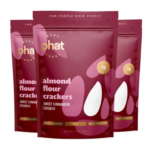 Real Phat Foods Cinnamon Almond Flour Crackers By Real Phat Foods - Low Carb, Gluten-Free Keto Snack cover