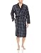 Essentials by Seven Apparel Men's Plaid Plush Bathrobe, Black/Blue, One Size