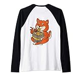 kawaii anime shiba inu cane giapponese otaku ramen noodles maglia con maniche raglan